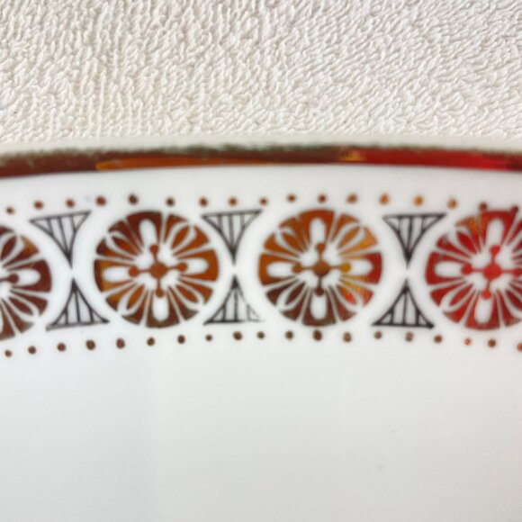 Vintage Royal Crown Oval Celery Relish Dish Bowl White With Black Gold Trim - Picture 3 of 5